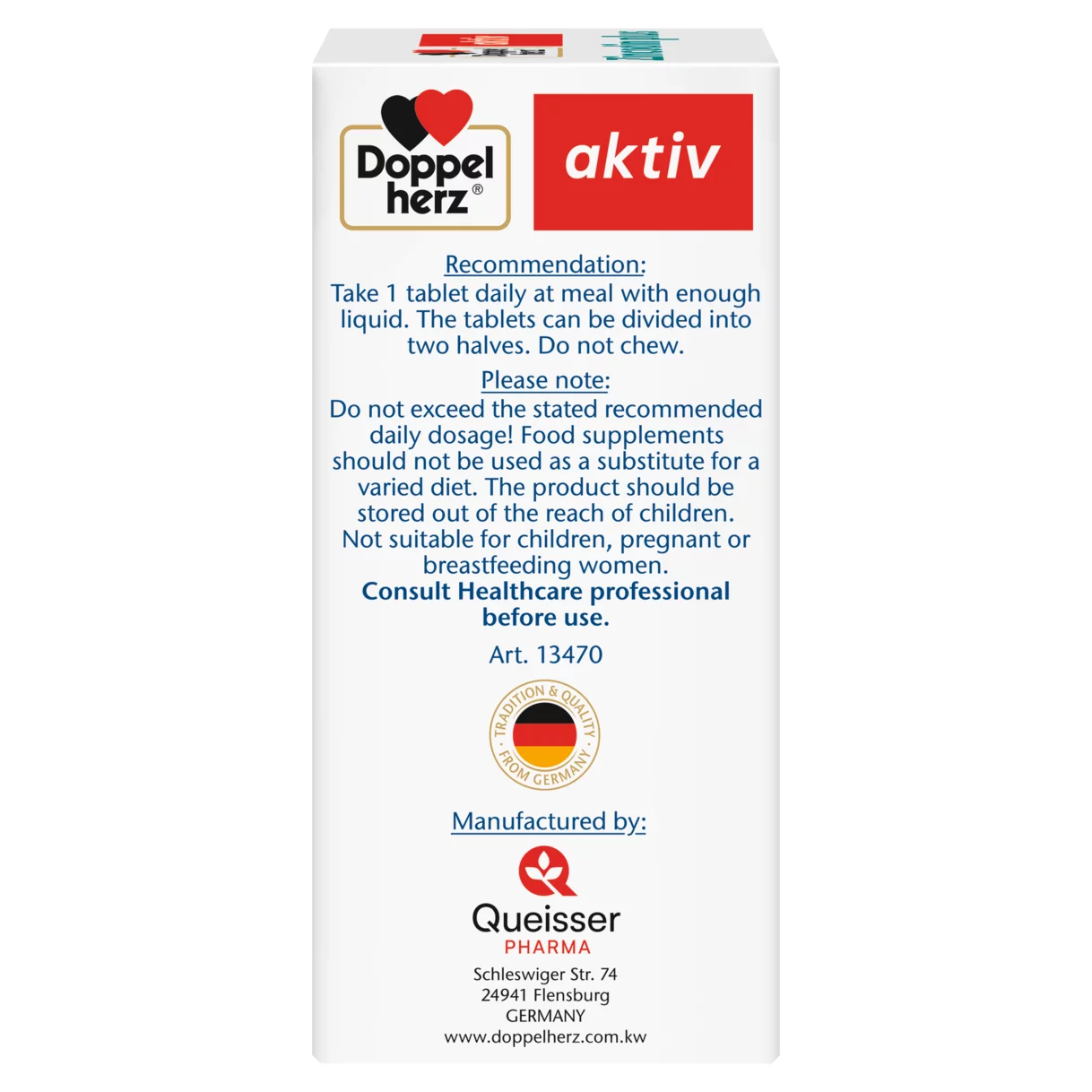 Illustration of the product packaging Doppelherz aktiv Zincodin plus  side view left